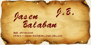 Jasen Balaban vizit kartica